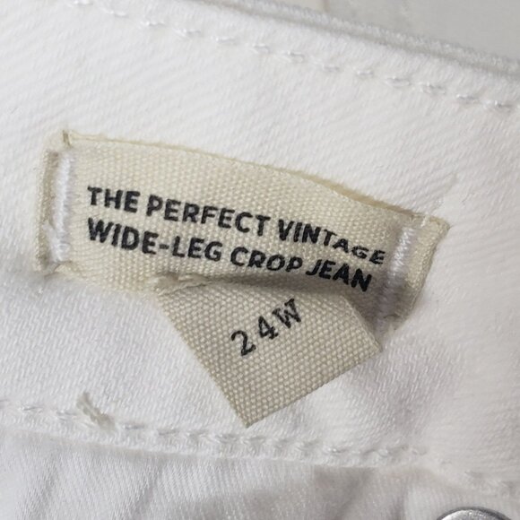 Madewell The Plus Perfect Vintage Wide-Leg Crop Jeans Womens Size 24W Tile White - Picture 2 of 16